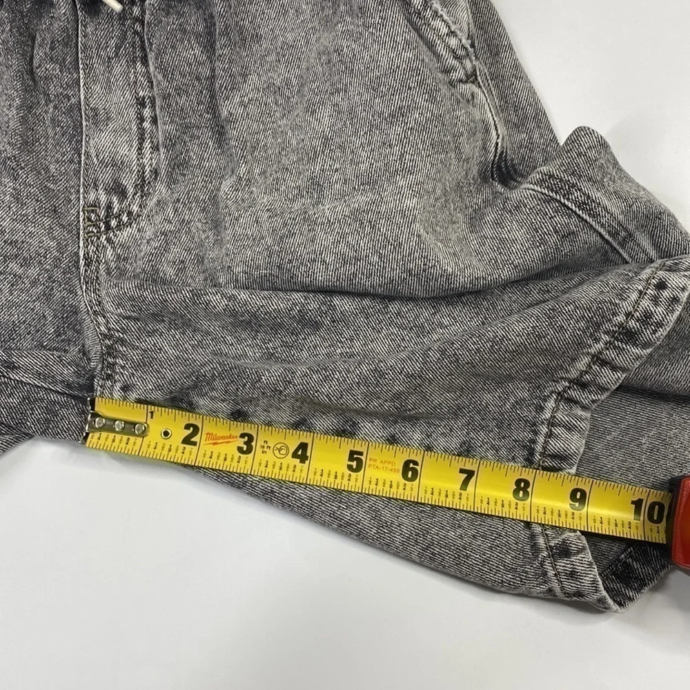 Zara Grey Black Bermuda Stretch Drawstring Shorts Size 13-14